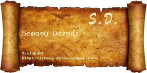 Semsey Dezső névjegykártya