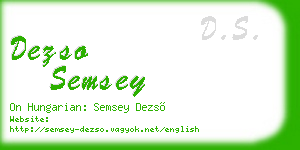 dezso semsey business card