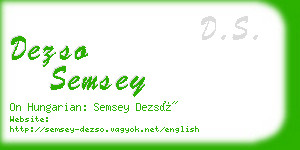 dezso semsey business card